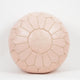 LEATHER MOROCCAN POUF, OTTOMAN, FOOTSTOOL - LIGHT PINK