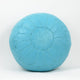 Leather Moroccan Pouf - Teal