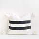 20"x20" Cotton Pom Pom Stripped Pillow Cover wih Tassels