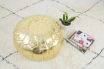 MOROCCAN POUF, OTTOMAN, FOOTSTOOL - GOLD
