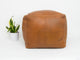 15" x 15" SQUARE LEATHER MOROCCAN POUF, OTTOMAN, FOOTSTOOL - TAN