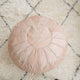 Leather Moroccan Pouf - Natural