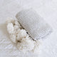 Moroccan Pom Pom Blanket - White Diamond